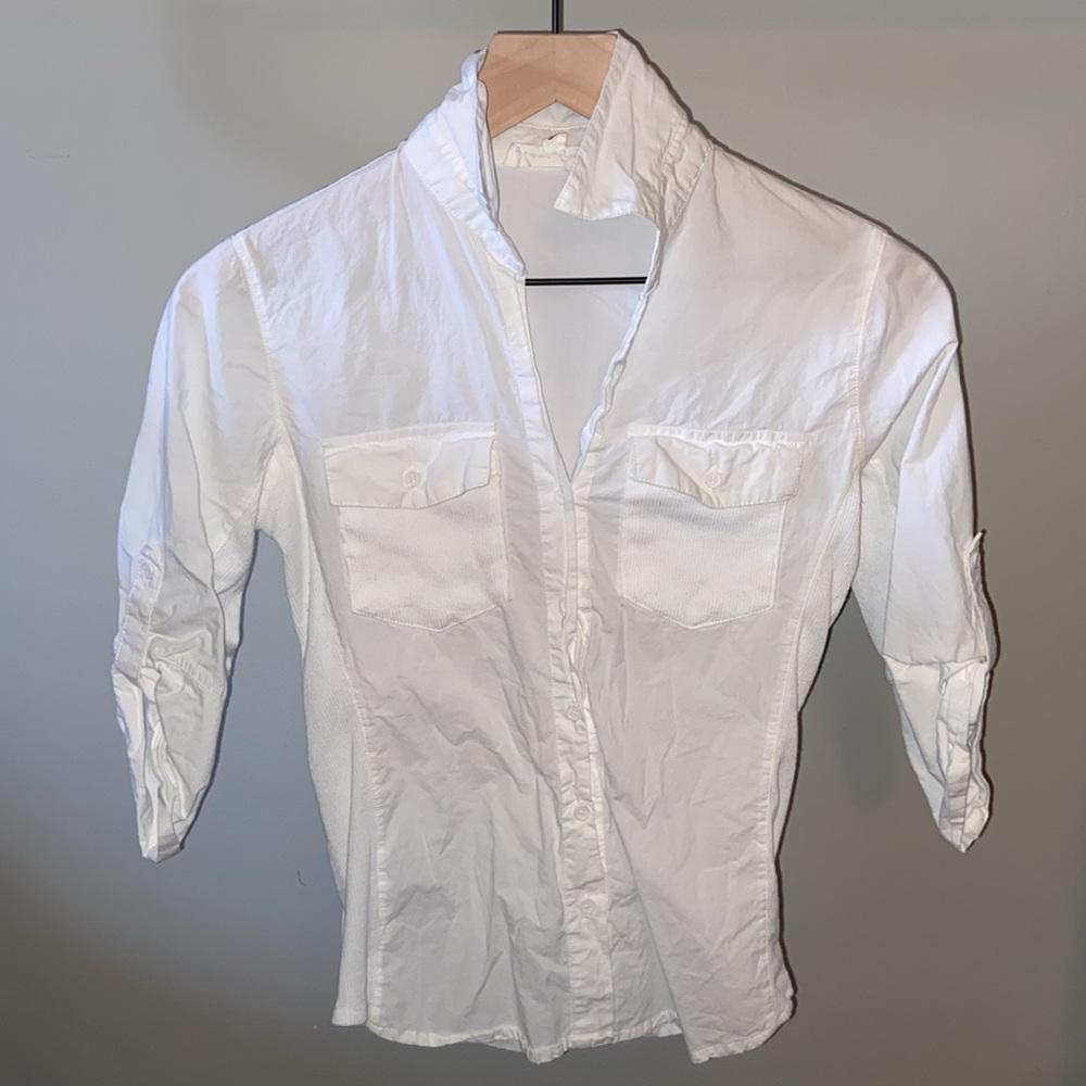 Love Tree White Button-Up Shirt